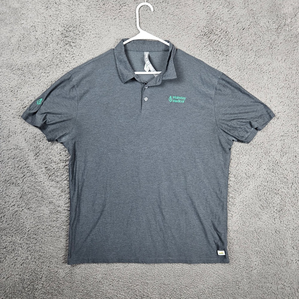 Vuori Mens XL Charcoal Heather Polo‎ Shirt Mainstay Medical Stretch S#V188